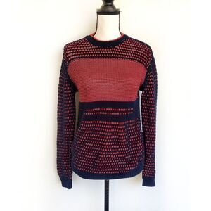 Tory Burch Adrienne Orange and Blue Sweater Size XS